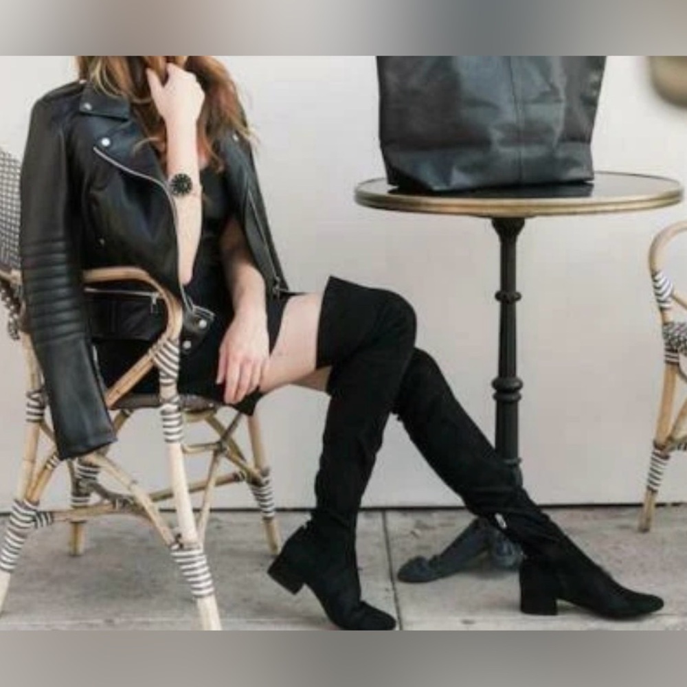 Dolce Vita Black Faux Suede Over-The-Knee Boots